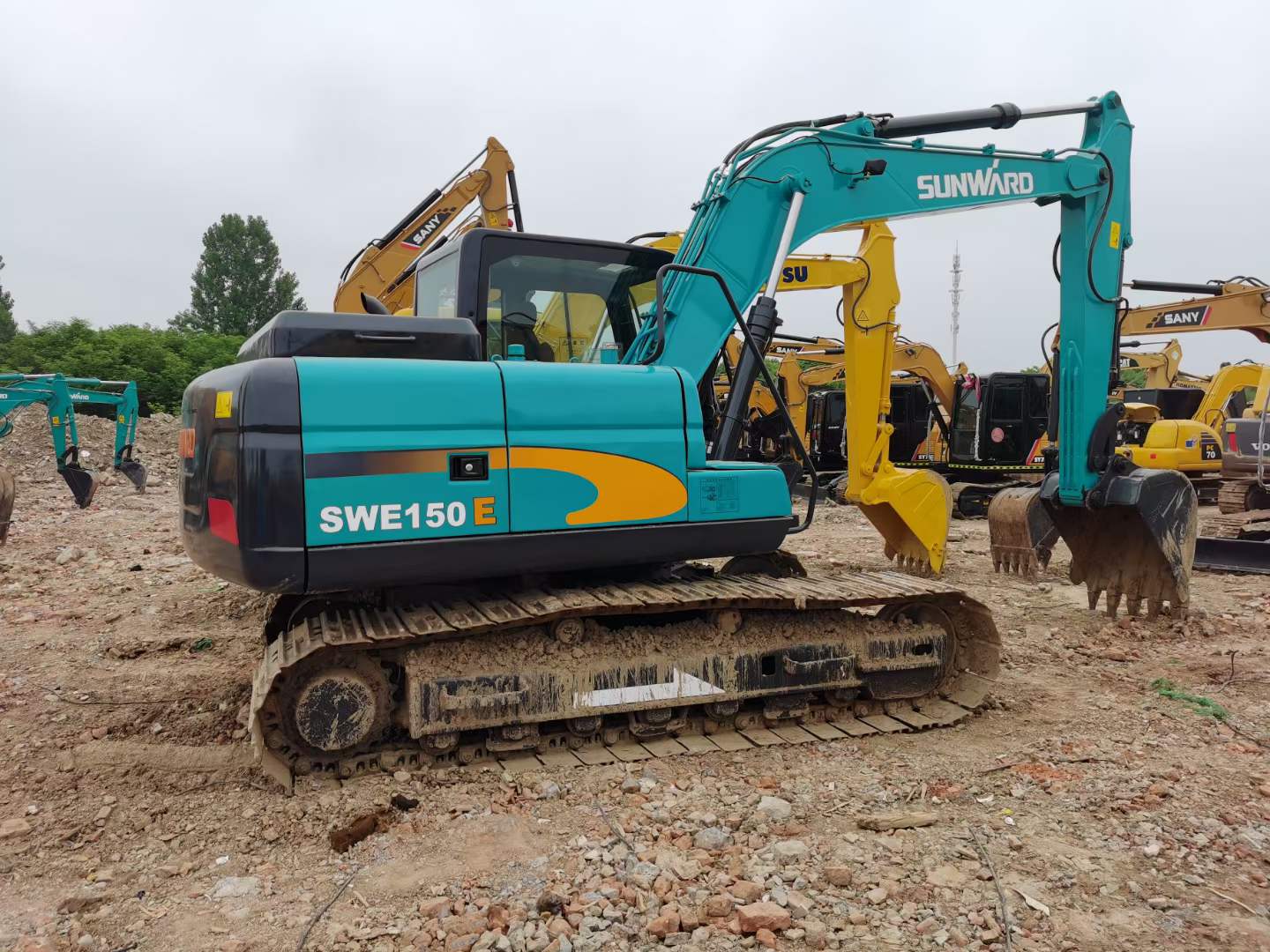 Sunward SWE150E Wheeled Second-hand Excavator China Brand Swe150e Used Digger 15TON on Cheap Price Sale