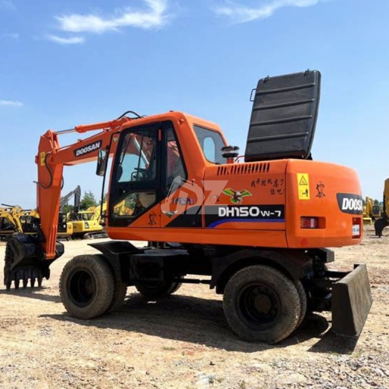 Hydraulic Terrain Wheeled Used Doosan Excavator DH150W 12Tonne