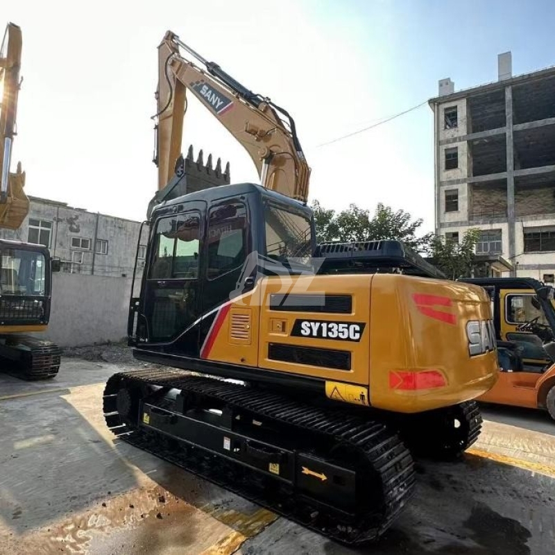 13.5 Ton SY135C Hydraulic Used Sany Excavator Trackhoe Crawler Digger