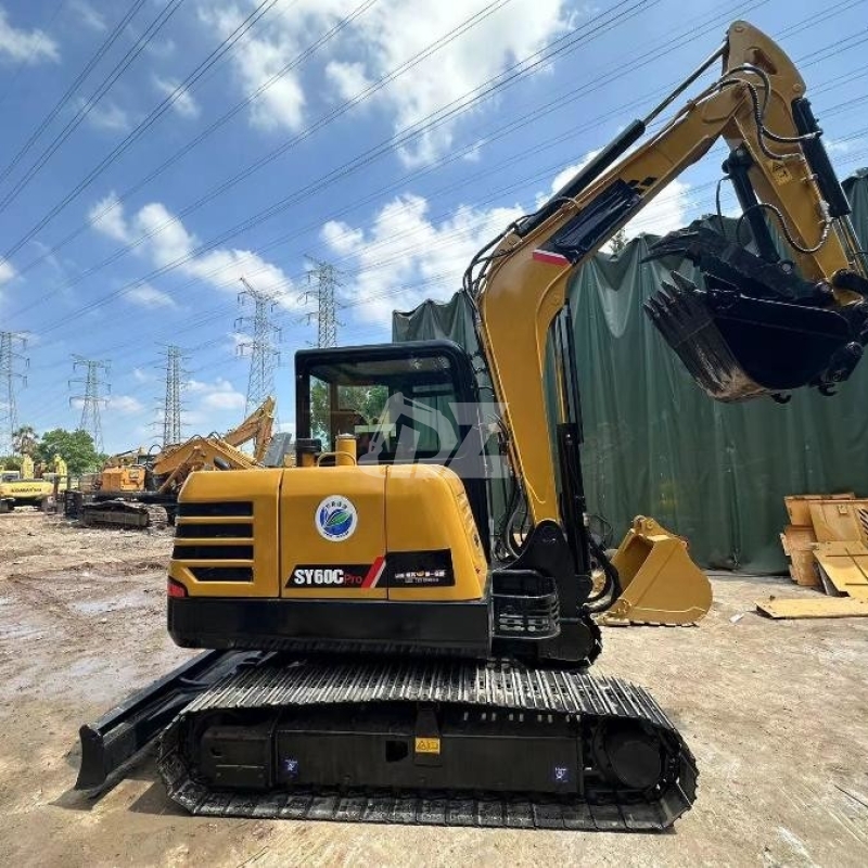 Compact Mini Sany SY60C Used Excavator With Hydraulic Thumb Clamp Quick Connection