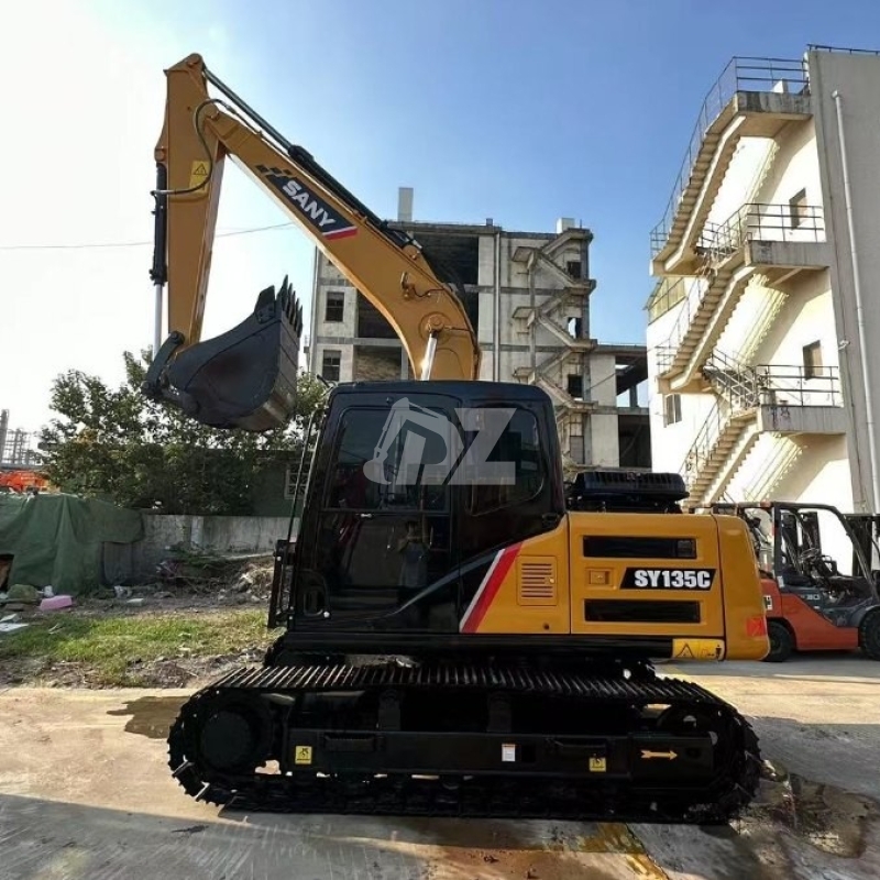 13.5 Ton SY135C Hydraulic Used Sany Excavator Trackhoe Crawler Digger