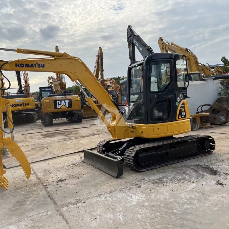 Used KOMATSU PC55MR Excavator 5 Ton Mini Crawler for Household Garden Digger Second-Hand Engine Motor Gear Available