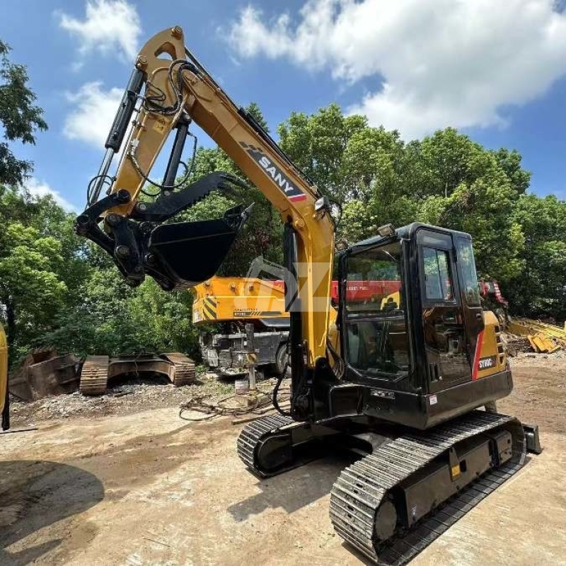 Compact Mini Sany SY60C Used Excavator With Hydraulic Thumb Clamp Quick Connection