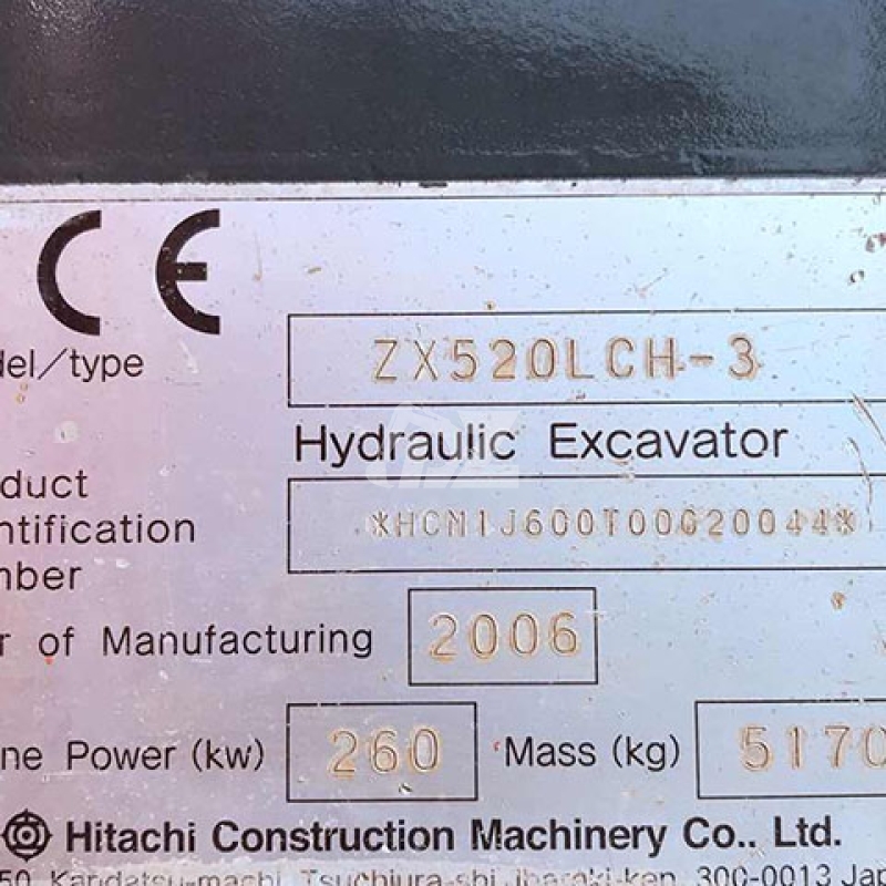 Japan Original Hitachi ZX520 Used Excavators Heavy Equipment ZX520 Vs Excavators Sell